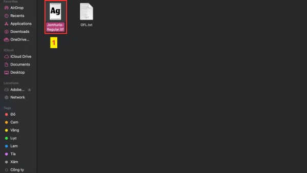 Nhấn đúp chuột để mở file phông chữ