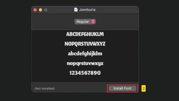 Nhấn Install Font 