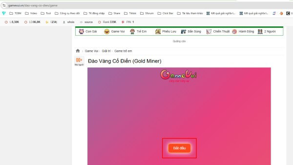 Nhấn Bắt đầu