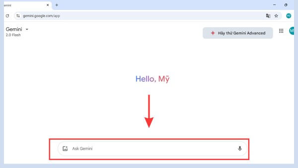 Mở Gemini Advanced và nhập câu hỏi