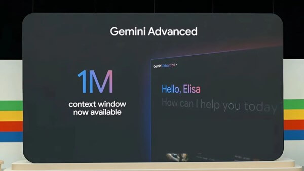 Gemini Advanced có thể xử lý thông tin lên đến 1 triệu token