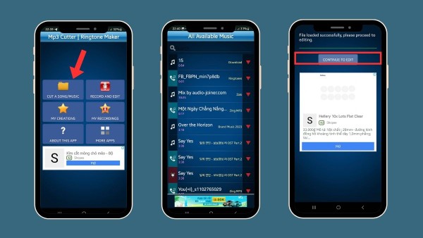 Chọn Cut a song/music
