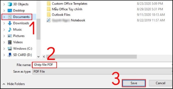 Đặt tên tệp mới và nhấn Save