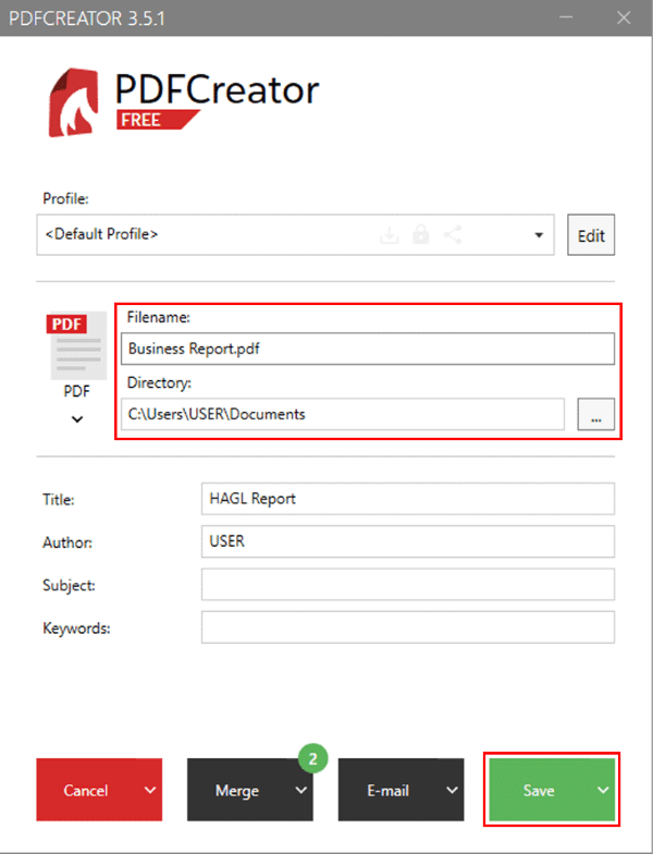 Chọn thư mục lưu trữ tại Directory