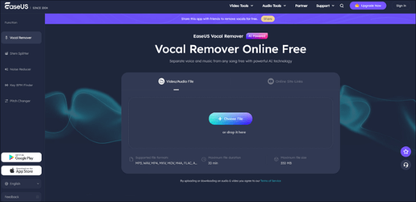 Trang web vocalremover.org