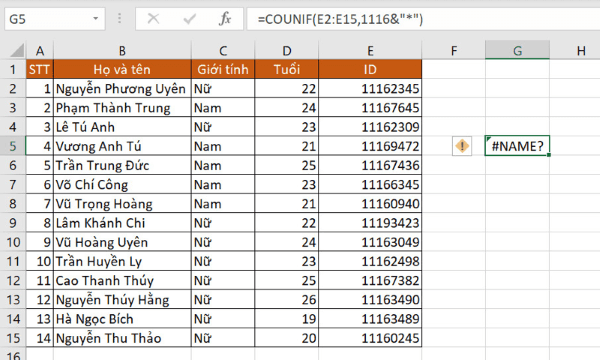 Lỗi #NAME?
