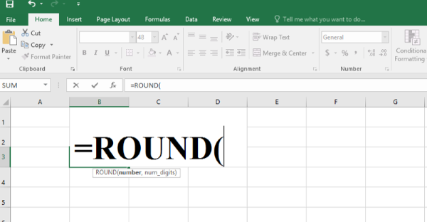 Cú pháp chuẩn của hàm Round: =ROUND(Number, Num_digits)