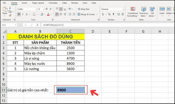 Nhấn Enter để nhận kết quả