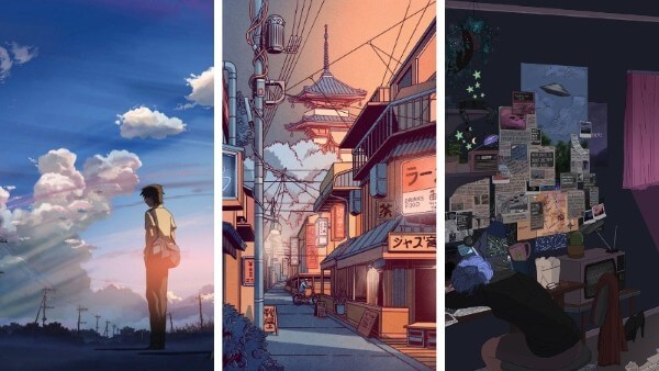 Hình nền anime chill với cảnh sắc lãng mạn