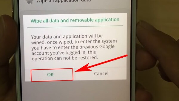 Nhấn OK để xác nhận 