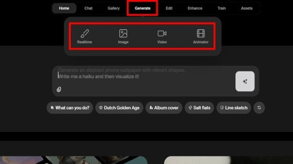 Chọn mục “Generate”