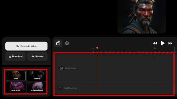 Tải ảnh vào mục Keyframes để tiến hành dựng cảnh