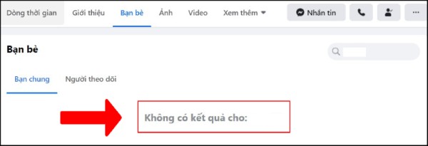 Kết quả hệ thống không hiển thị tài khoản