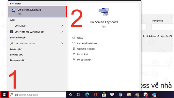 Chọn On-Screen Keyboard