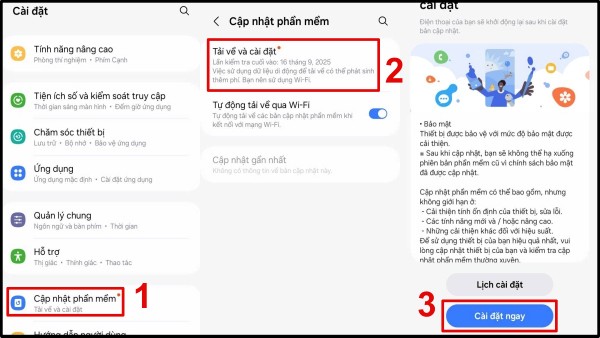 Chọn Cài đặt ngay để hoàn tất cập nhật