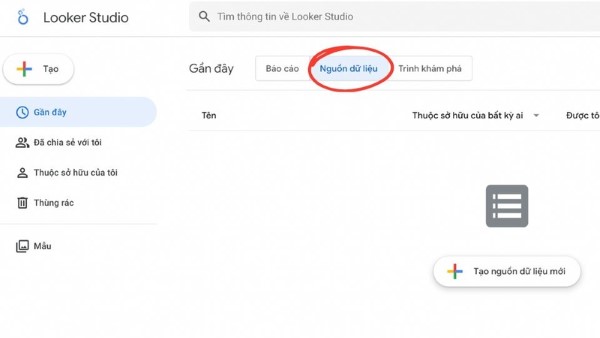 Nhấn “Tạo” để bắt đầu tạo báo cáo mới