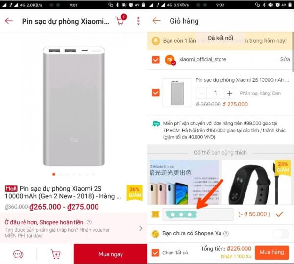 Nhập chính xác mã giới thiệu Shopee Pay 