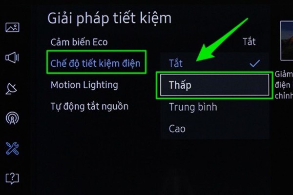 Chọn Chế độ tiết kiệm điện