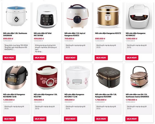 Có rất nhiều mẫu sản phẩm nồi cơm điện chính hãng tại Viettel Store