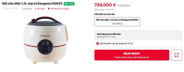 Nồi cơm điện tại Viettel Store với mức giá rõ ràng và bảo hành minh bạch