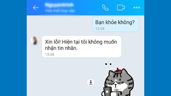 Người dùng có thể thử liên lạc với người chặn qua kênh khác