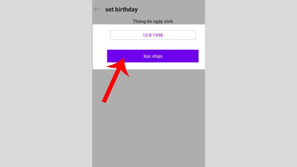 Nhập ngày, tháng, năm sinh