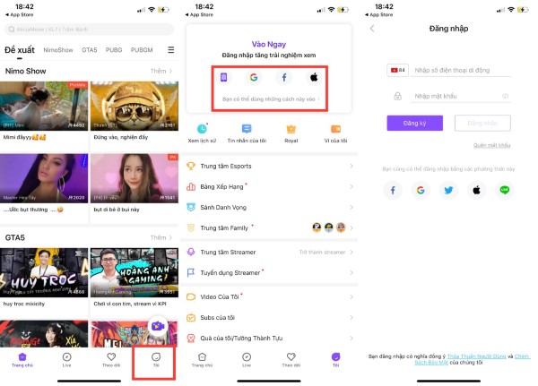 Đăng nhập tài khoản