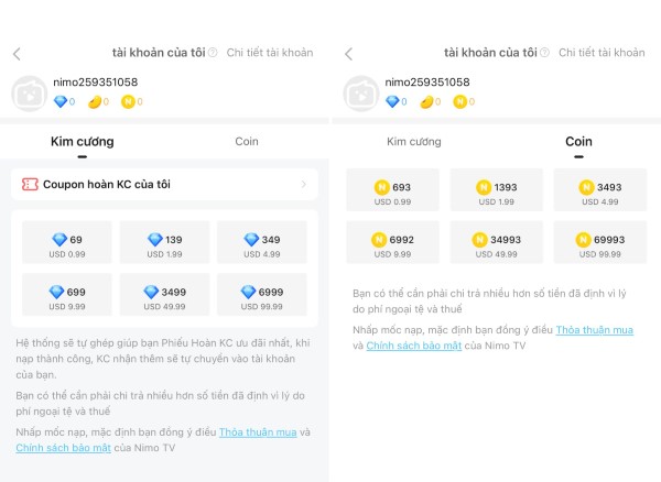 Chọn biểu tượng quà tặng và quy đổi thành kim cương
