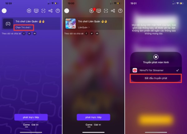 Nhấn Phát trực tiếp để bắt đầu livestream