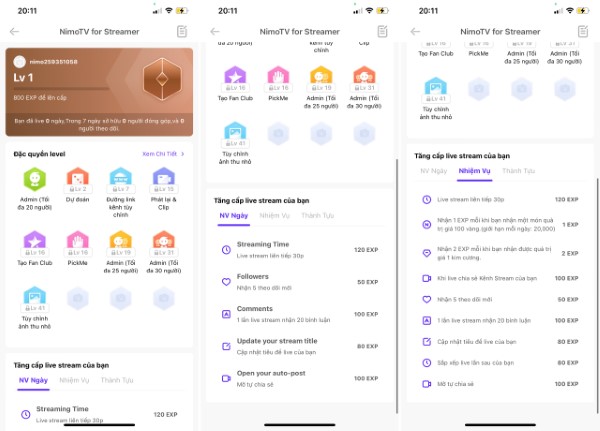 Tiến hành mở khóa thêm nhiều đặc quyền