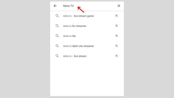 Nhập từ khóa “Nimo TV”