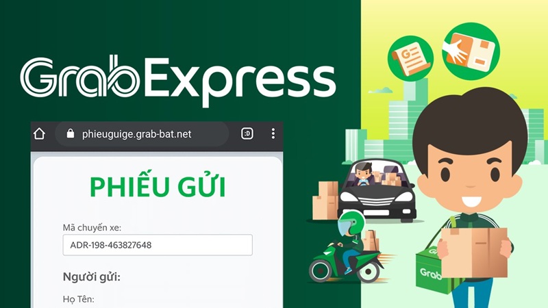phiếu gửi điện tử grab express