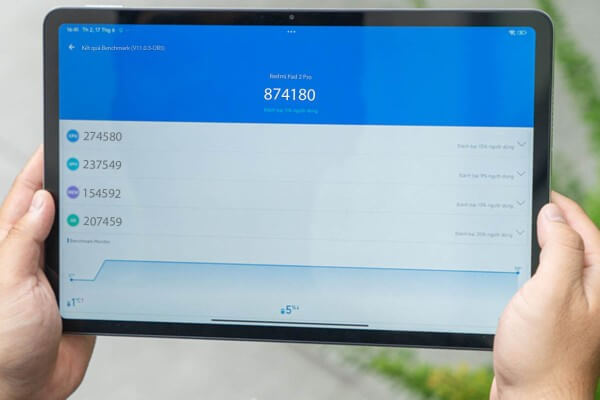 Redmi Pad 2 Pro đạt 874.180 điểm Antutu Benchmark phiên bản V10