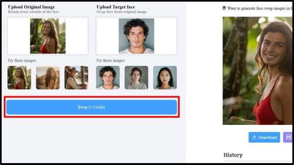 Nhấn Swap để AI tiến hành xử lý hình ảnh