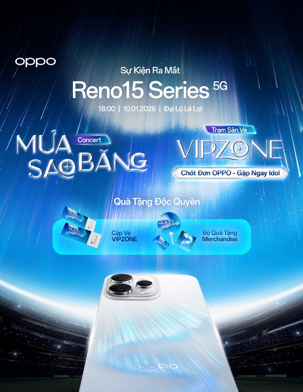 Trạm săn vé VIPZONE tham dự Concert Mưa Sao Băng cùng OPPO Reno15 Series và Sơn Tùng M-TP
