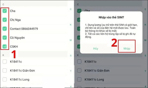 Nhấn Nhập để hoàn tất