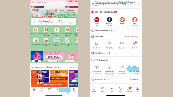 Chọn mục Tôi → Tiện ích của tôi → SPayLater