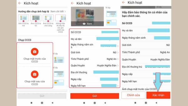 Chụp và tải lên ảnh 2 mặt CCCD