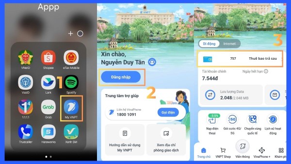 Đăng nhập ứng dụng My VNPT