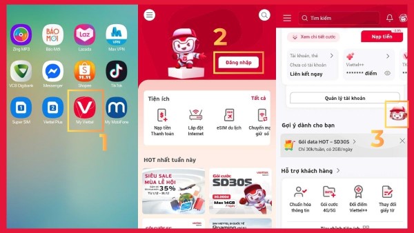 Đăng nhập ứng dụng My Viettel 