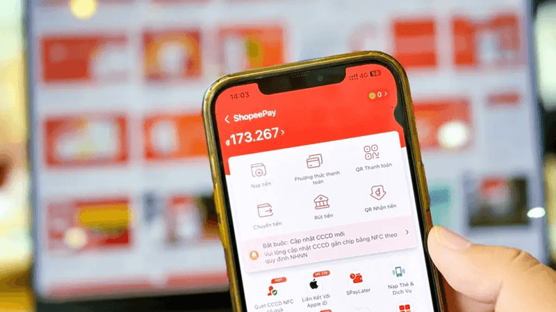 số dư tài khoản shopee