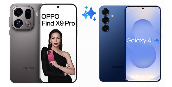 So sánh OPPO Find X9 Pro và Galaxy S25 Plus