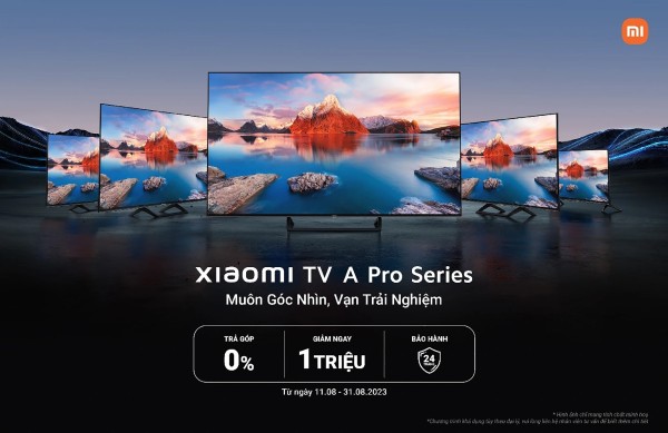 Dòng TV Xiaomi A Pro Series thiết kế fullscreen cao cấp với viền siêu mỏng