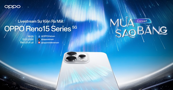 OPPO sẽ tổ chức sự kiện ra mắt OPPO Reno15 Series vào lúc 18:00 ngày 10/1/2026