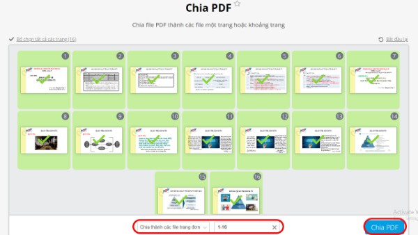 Nhấn “Chia PDF”
