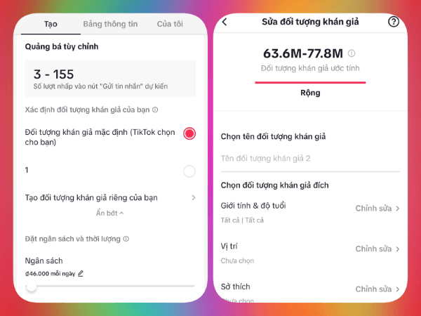 Chọn định dạng quảng cáo và xác định đối tượng