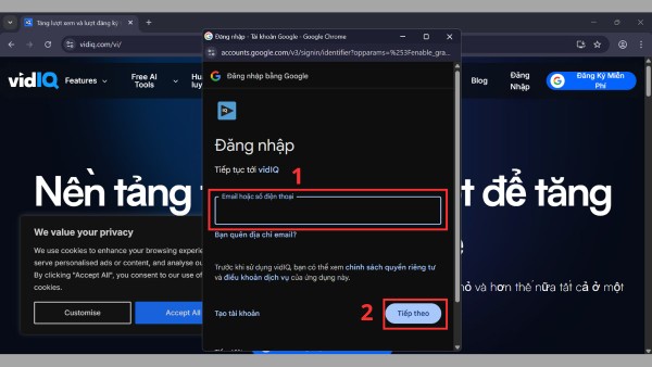 Nhập đầy đủ thông tin và nhấn “Create Account”