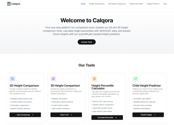 Công cụ Calqora Height Comparison Tool