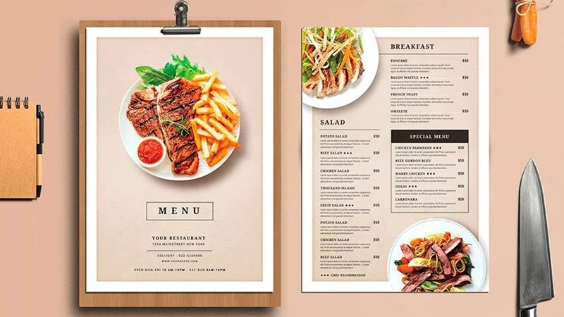 web thiết kế menu miễn phí
