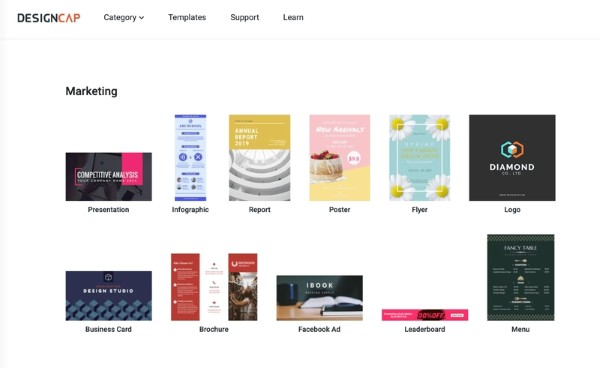 Website thiết kế menu DesignCap